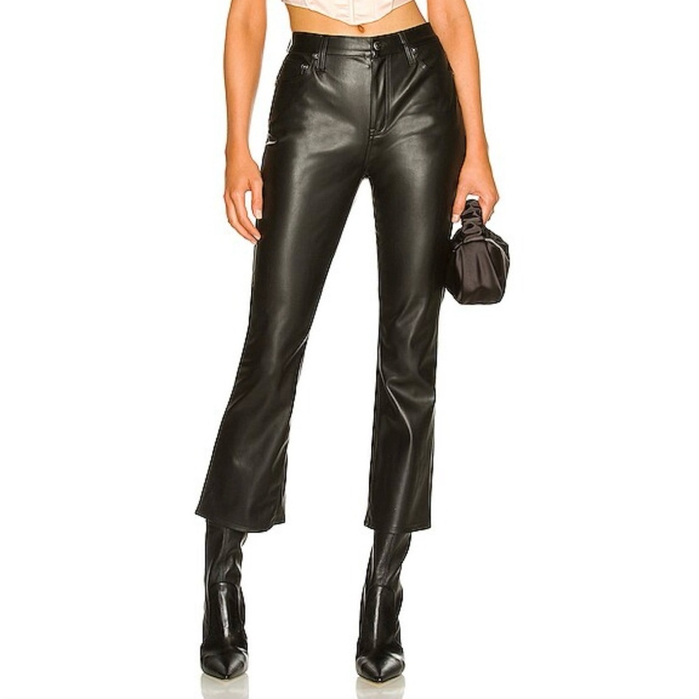 Pistola | Lennon High Rise Cropped Boot Pant | Black Faux Leather Pant | NWT